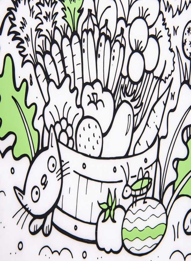modern-twist 10 x 14 Reusable, Waterproof Coloring Mark-Mat Sheet for Kids, 100% Food-Grade Silicone, Pack of 1, Garden Play - Image 3